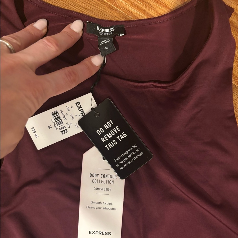 Express Maroon Body Contour Tank